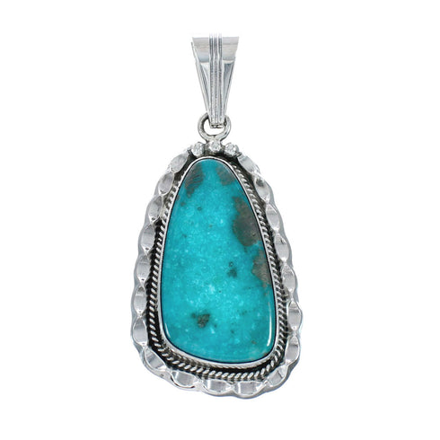 Turquoise Authentic Sterling Silver Navajo Pendant JX131175
