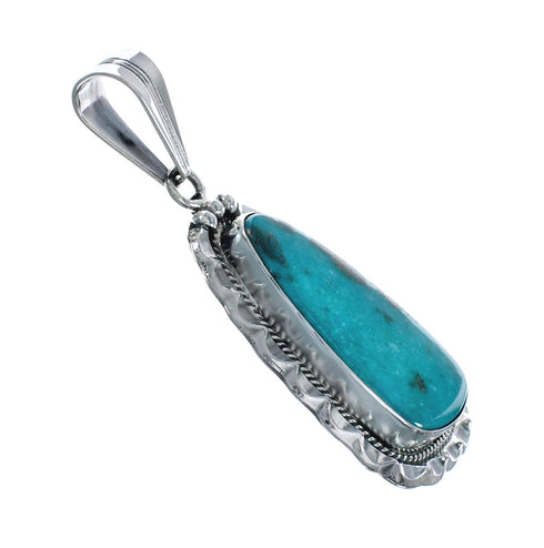 Turquoise Authentic Sterling Silver Navajo Pendant JX131175