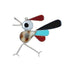 Zuni Authentic Sterling Silver Multicolor Roadrunner Pin Pendant JX131142