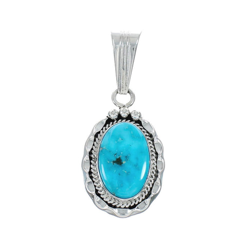 Turquoise Authentic Sterling Silver Navajo Pendant JX131172