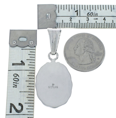 Turquoise Authentic Sterling Silver Navajo Pendant JX131172