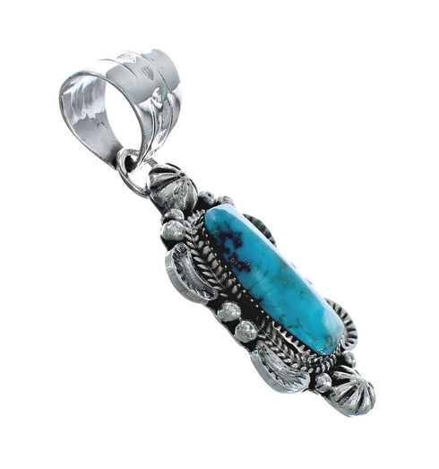 Turquoise Authentic Sterling Silver Navajo Pendant JX131177