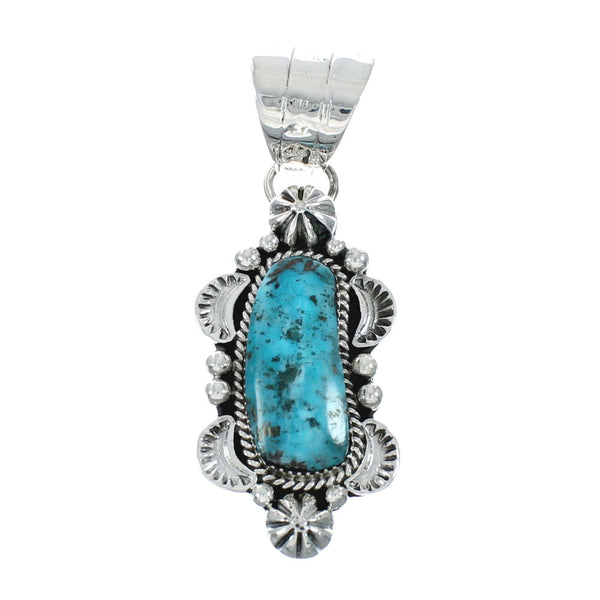 Turquoise Authentic Sterling Silver Navajo Pendant JX131179