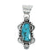 Turquoise Authentic Sterling Silver Navajo Pendant JX131179