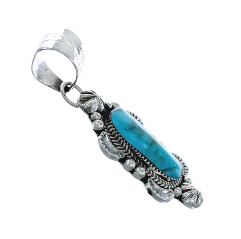 Turquoise Authentic Sterling Silver Navajo Pendant JX131181