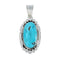 Turquoise Authentic Sterling Silver Navajo Pendant JX131183