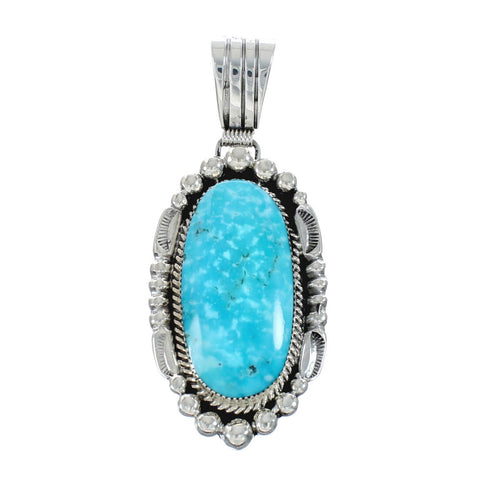Turquoise Authentic Sterling Silver Navajo Pendant JX131184