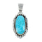 Turquoise Authentic Sterling Silver Navajo Pendant JX131184
