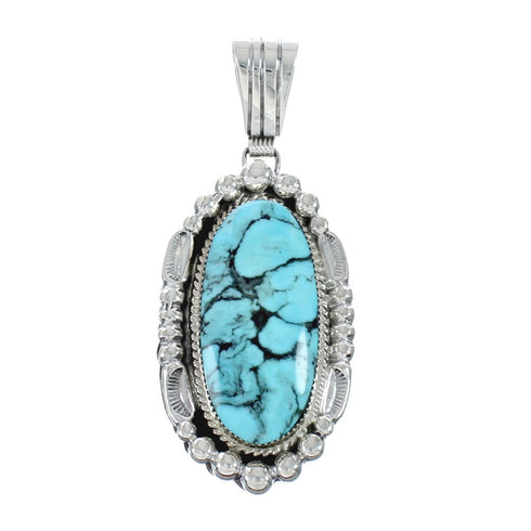 Turquoise Authentic Sterling Silver Navajo Pendant JX131186