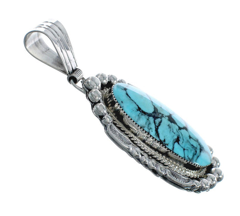 Turquoise Authentic Sterling Silver Navajo Pendant JX131186