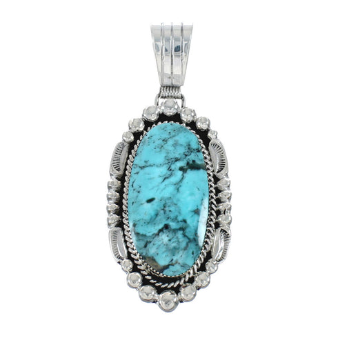 Turquoise Authentic Sterling Silver Navajo Pendant JX131187
