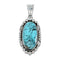 Turquoise Authentic Sterling Silver Navajo Pendant JX131187