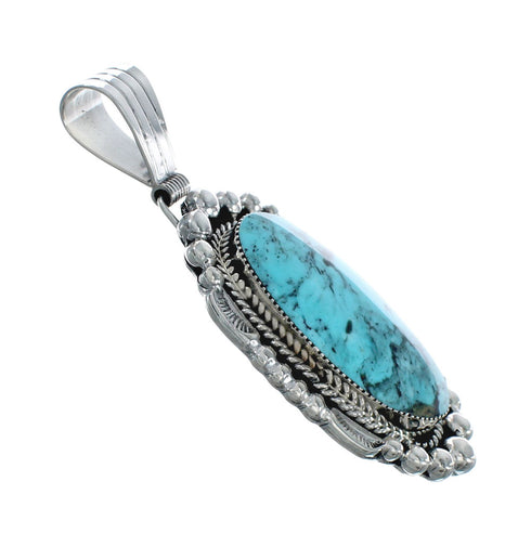 Turquoise Authentic Sterling Silver Navajo Pendant JX131187