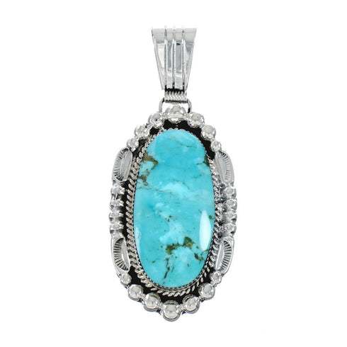 Turquoise Authentic Sterling Silver Navajo Pendant JX131188