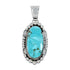 Turquoise Authentic Sterling Silver Navajo Pendant JX131188