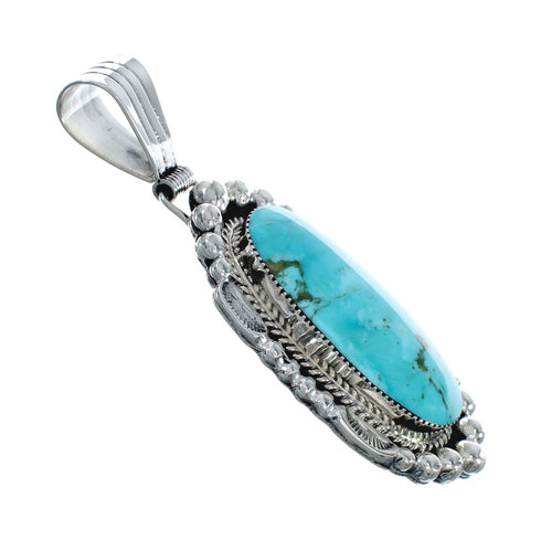 Turquoise Authentic Sterling Silver Navajo Pendant JX131188