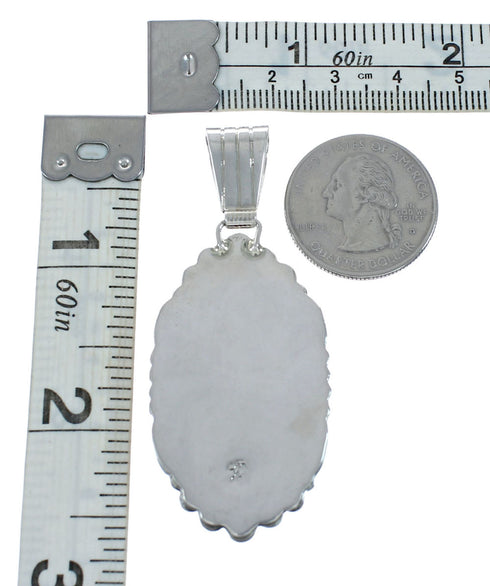 Turquoise Authentic Sterling Silver Navajo Pendant JX131188