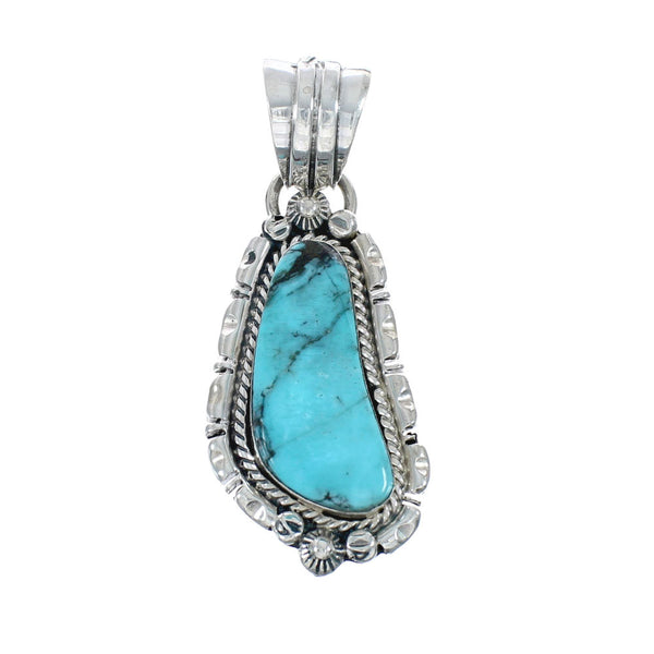 Turquoise Authentic Sterling Silver Navajo Pendant JX131189