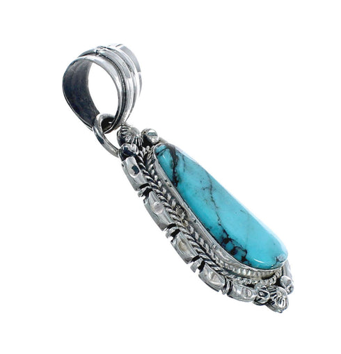 Turquoise Authentic Sterling Silver Navajo Pendant JX131189