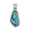Turquoise Authentic Sterling Silver Navajo Pendant JX131190