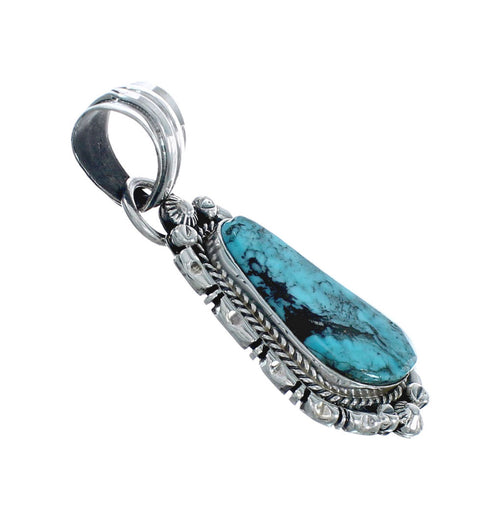 Turquoise Authentic Sterling Silver Navajo Pendant JX131190