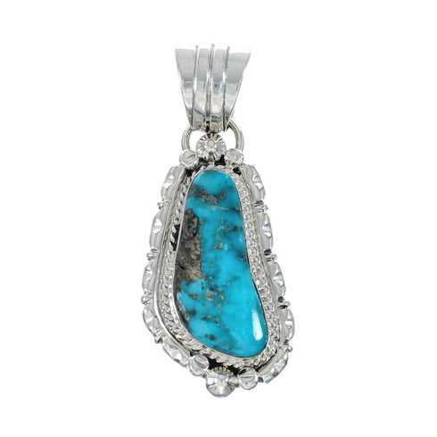 Turquoise Authentic Sterling Silver Navajo Pendant JX131191