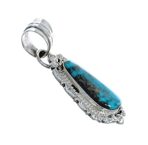 Turquoise Authentic Sterling Silver Navajo Pendant JX131191