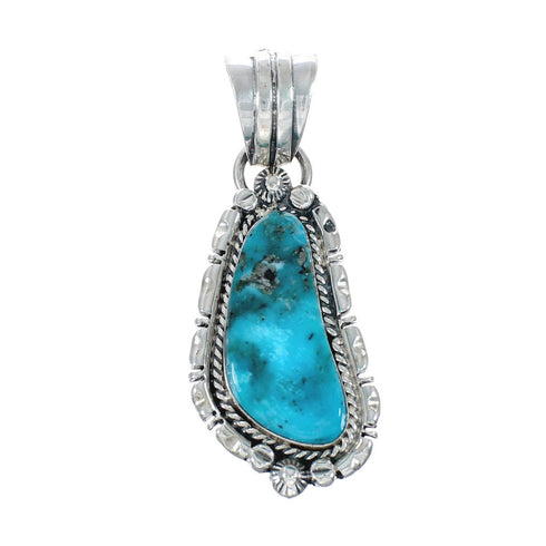 Turquoise Authentic Sterling Silver Navajo Pendant JX131192