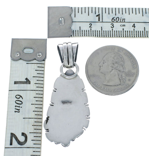 Turquoise Authentic Sterling Silver Navajo Pendant JX131192