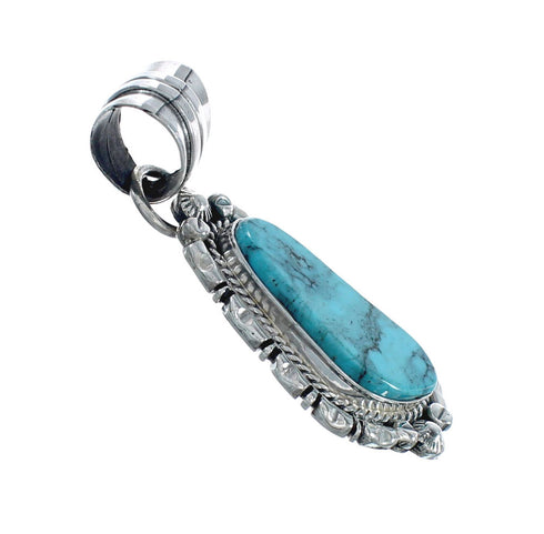 Turquoise Authentic Sterling Silver Navajo Pendant JX131193