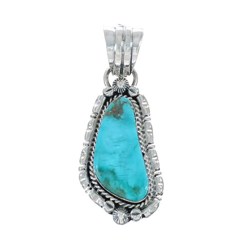 Turquoise Authentic Sterling Silver Navajo Pendant JX131194
