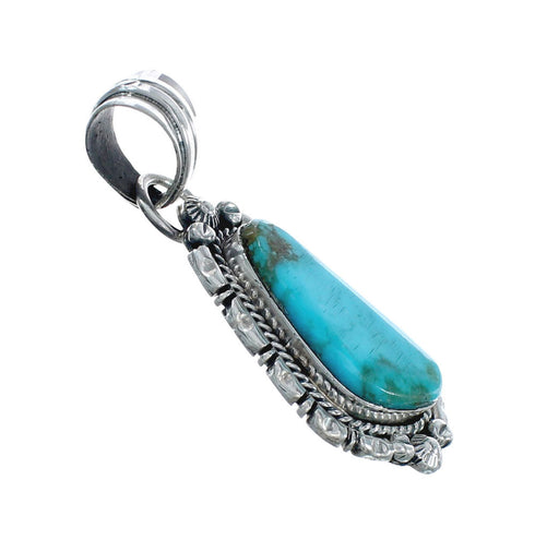 Turquoise Authentic Sterling Silver Navajo Pendant JX131194