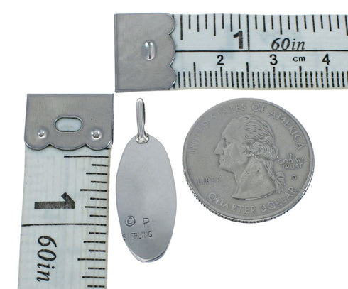 Native American Genuine Sterling Silver Opal Pendant JX131126