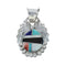 Native American Navajo Multicolor Inlay Pendant JX131135