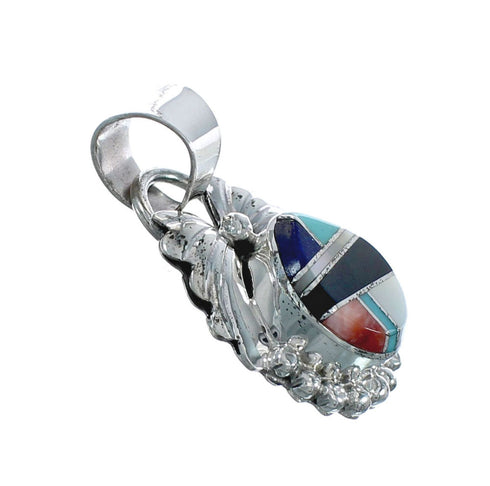Native American Navajo Multicolor Inlay Pendant JX131135