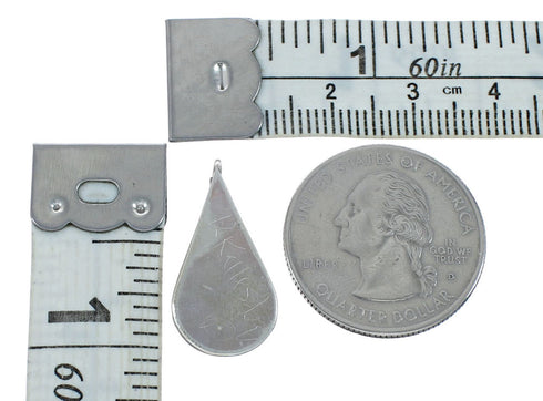 Native American Zuni Multicolor Multistone Tear Drop Sterling Silver Pendant JX131132