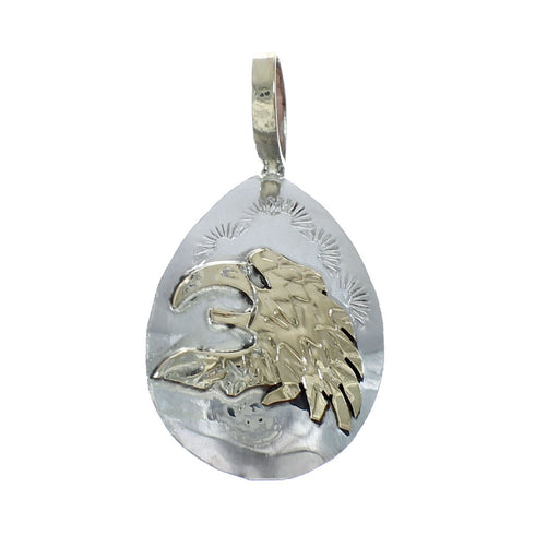 Native American Navajo Sterling Silver 12KGF Eagle Pendant JX131129