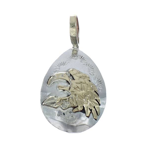 Native American Navajo Sterling Silver 12KGF Eagle Pendant JX131129