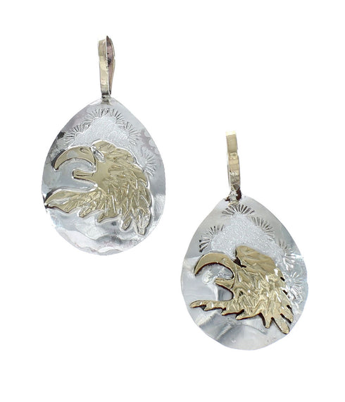 Native American Navajo Sterling Silver 12KGF Eagle Pendant JX131129