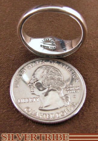 Turquoise Multicolor Inlay Sterling Silver Ring Size 6-3/4 NS36002