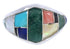 Multicolor Inlay Genuine Sterling Silver Southwest Ring Size 8-3/4 RX100630