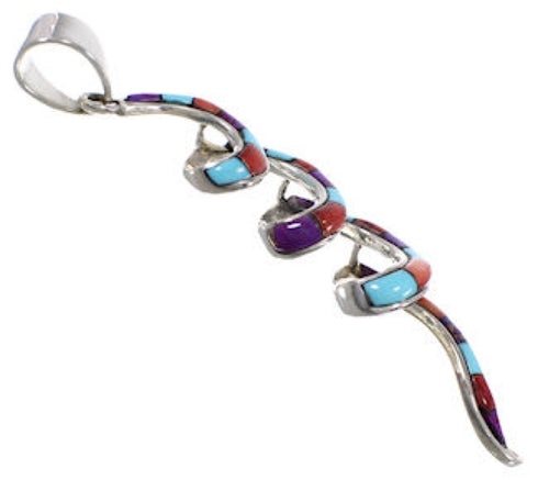 Sterling Silver Multicolor Southwest Jewelry Pendant RX102073