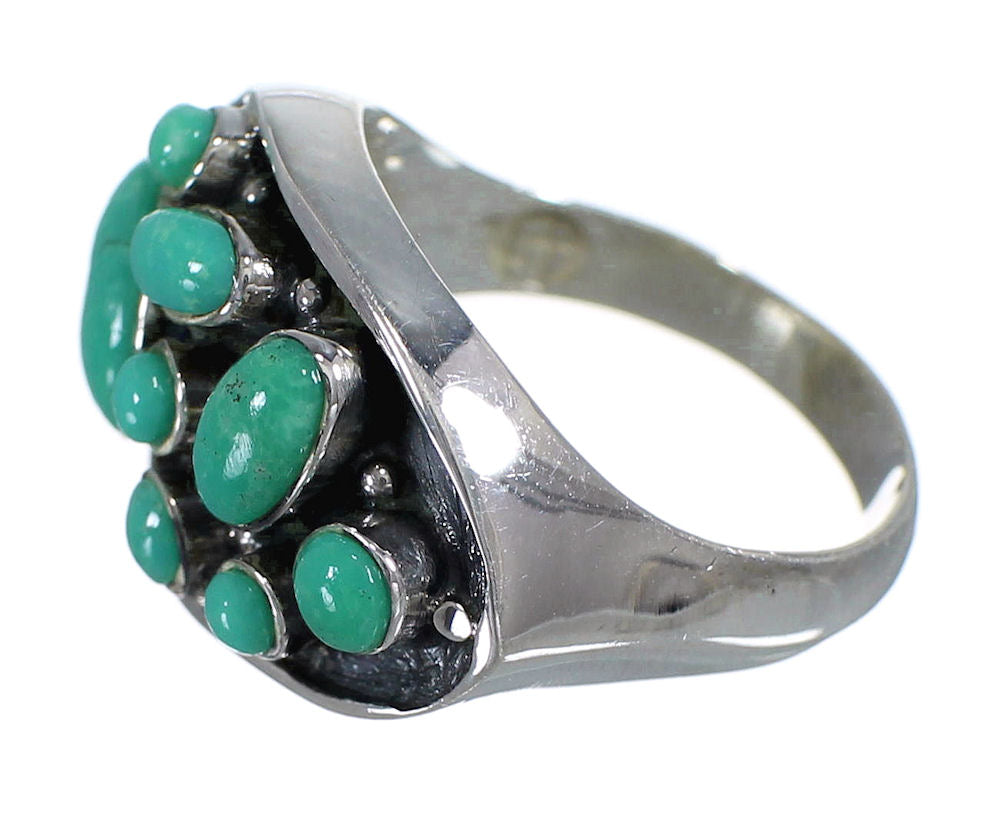 Turquoise And Genuine Sterling Silver Southwestern Ring Size 8 YX84502 ...