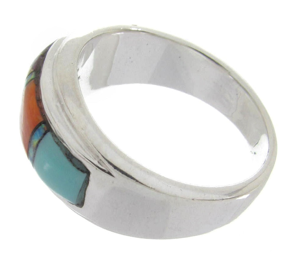 Multicolor Inlay Silver Jewelry Southwest Ring Size 7-3/4 MW64522 ...