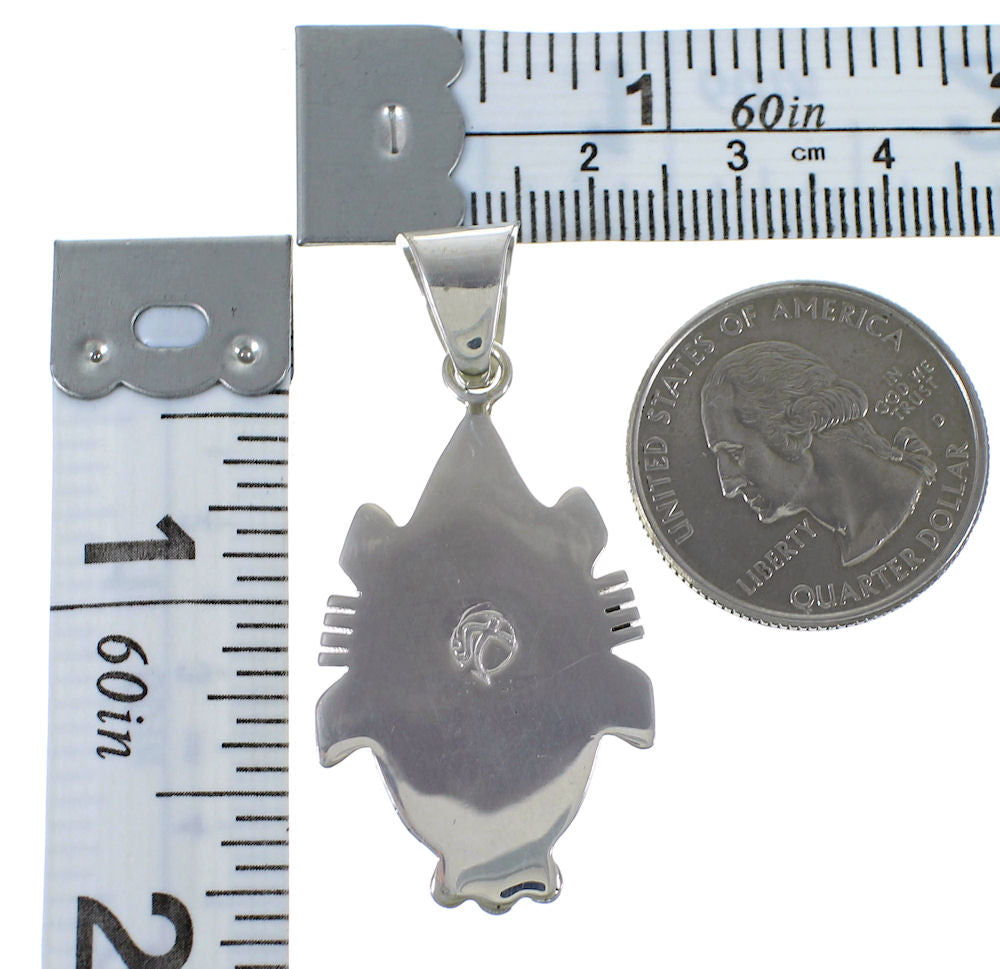 Turquoise Inlay Silver Slide Pendant EX44407 – SilverTribe
