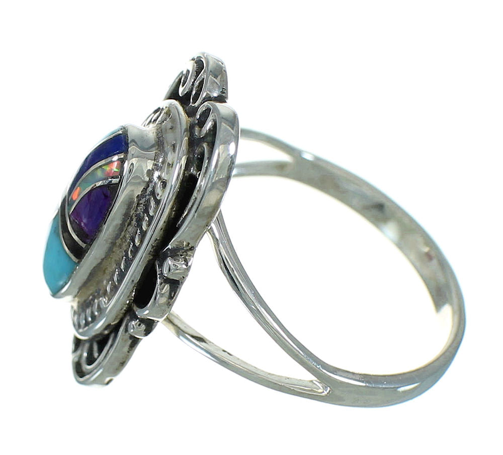 Genuine Sterling Silver Multicolor Southwest Ring Size 5-1/2 AX80286 ...