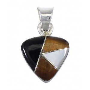 Southwest Sterling Silver And Multicolor Inlay Pendant YX70774