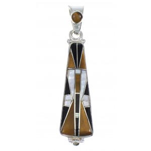 Southwestern Multicolor Inlay And Silver Pendant YX70784