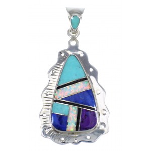 Multicolor And Sterling Silver Southwest Pendant YX67824