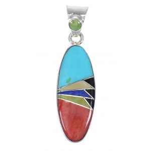 Authentic Sterling Silver Southwest Multicolor Pendant RX70644